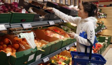 A customer shops at a supermarket