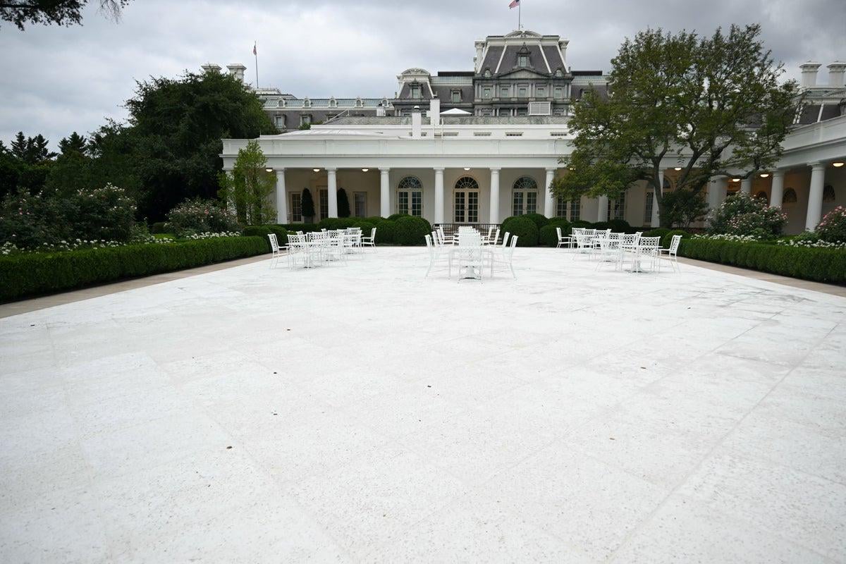 Trump paves over White House Rose Garden with concrete