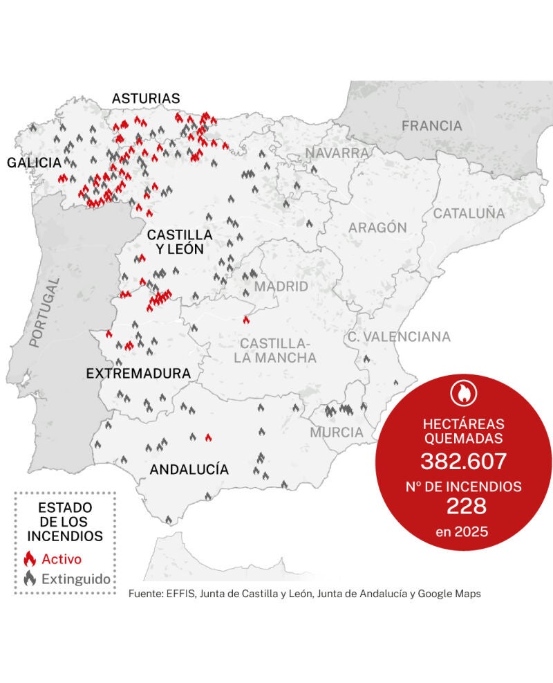 Incendios en España hoy