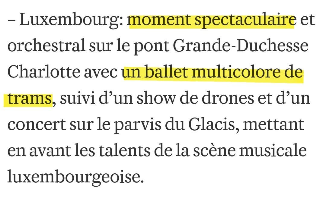 A ballet of tramways for the new Grand Duke? We are so crazzzzzy in Luxembourg! Love it!!! 🥰