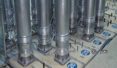 A cascade of centrifuges at the Natanz nuclear site in central Iran