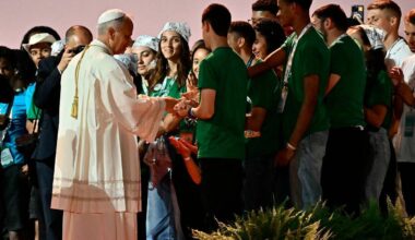 Young Catholics welcome Pope Leo XIV with rock star fervour at Rome vigil