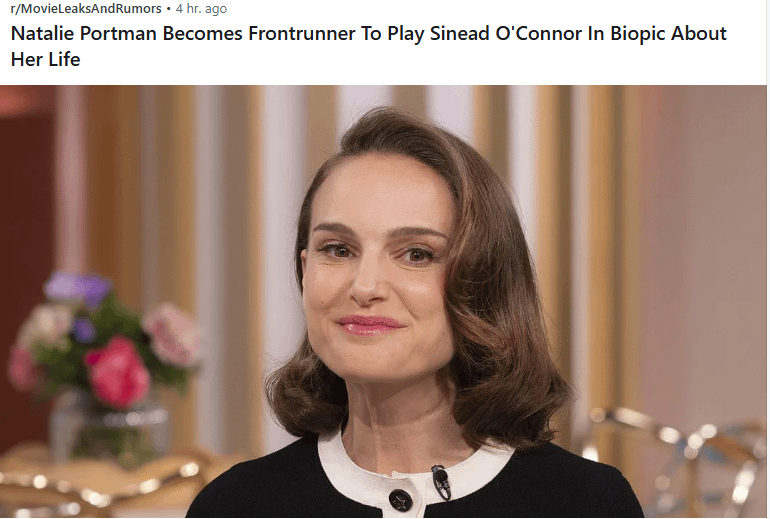 Natalie Portman Becomes Frontrunner To Play Sinead O'Connor In Biopic About Her Life