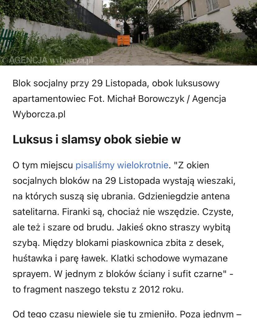 Autor chciał opisać warszawskie osiedle, a opisał Polskę
