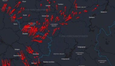 Massive drone attack from Ukraine towards russia