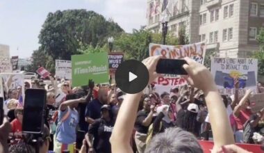 BREAKING: In a powerful moment, a massive crowd has gathered in Washington, DC protesting Donald Trump's fascist plan to take over the city.