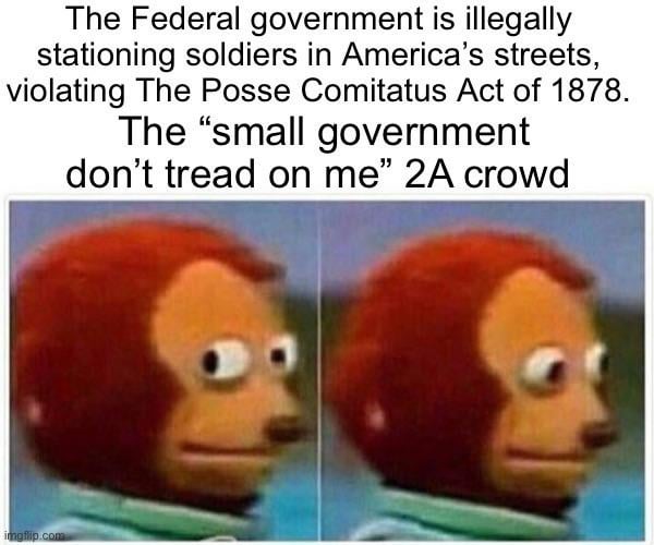 The 2A crowd has been awfully quiet since the Fed takeover of Washington DC.
