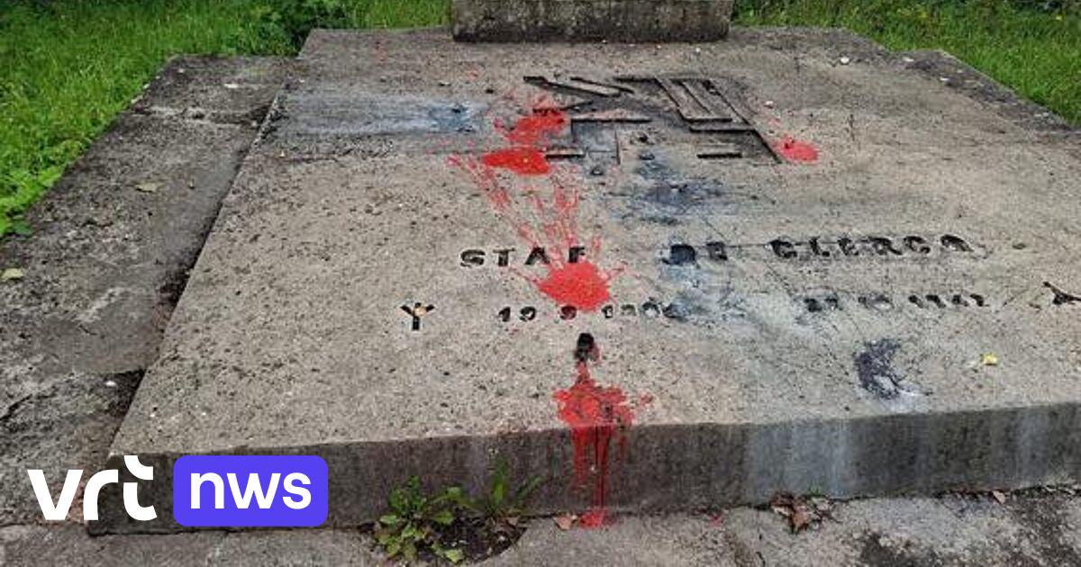 Praalgraf van Vlaams nationalist en collaborateur Staf De Clercq besmeurd met rode verf in Gooik
