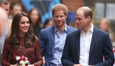 How Harry stood beside William and Kate in the rain