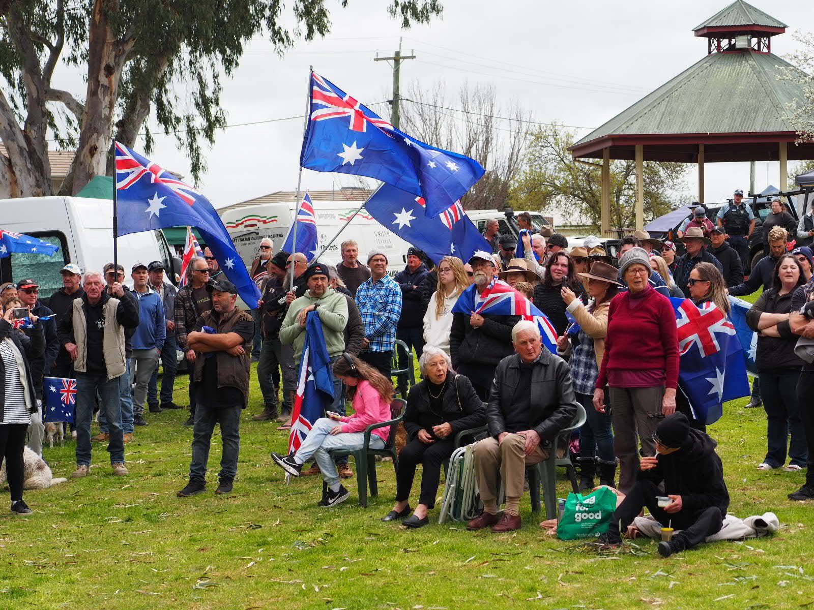 A crowd of 