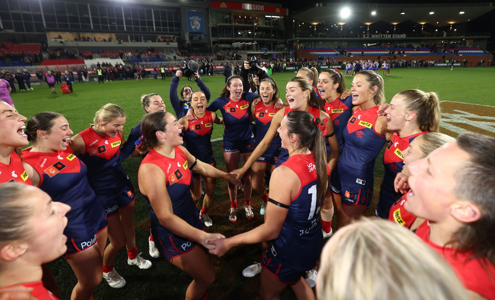 Melbourne players celebrate