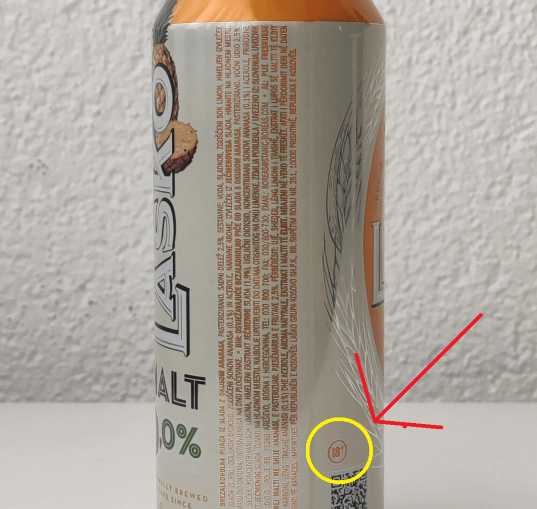 Zakaj je pri Laško malt brezalkoholnih pijačah označeno 18+