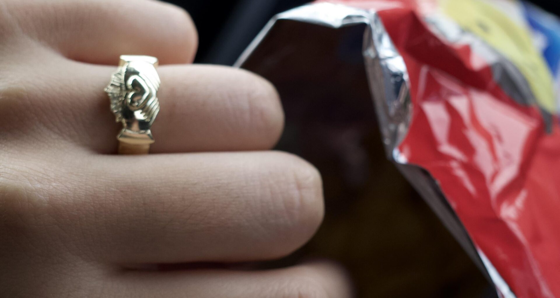Claddagh ring and a bag of Tayto… my auntie said she’s never seen a more Irish engagement photo