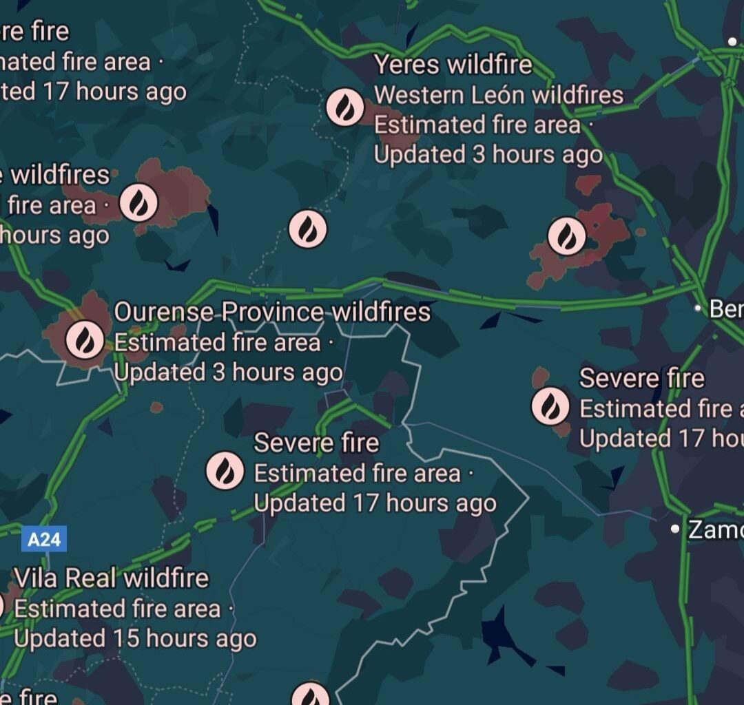 Algunos incendios de hoy