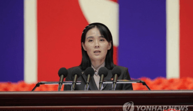 While North Korea has been removing loudspeakers against the South in some areas in the front since the 9th, a loudspeaker against the South remains at a North Korean post along the Imjin River seen from the border area of Paju, Gyeonggi-do, on the 12th. 2025.8.12 [Photo = Yonhap News]