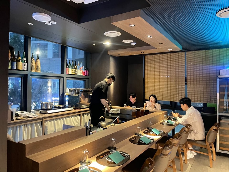 Interior of Miyuki, a pasta omakase in Songpa-gu, Seoul (Hong Yoo/ The Korea Herald)