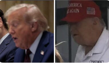 Look at these two pics of Trump — left is from 5 days ago, right is from Sunday. No doubt about it, these are not the same person!