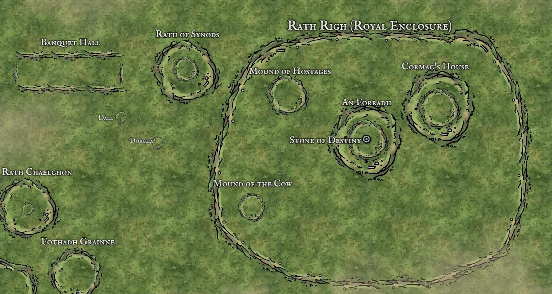 Hill of Tara Historical Fantasy Site Map