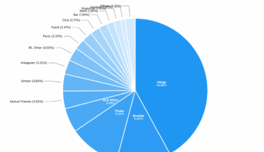 [OC] where people are meeting their dating partners in the US/EU on a dating CRM side project I made. Hinge and Bumble are the 2 most popular matchmaking sources in 2025.