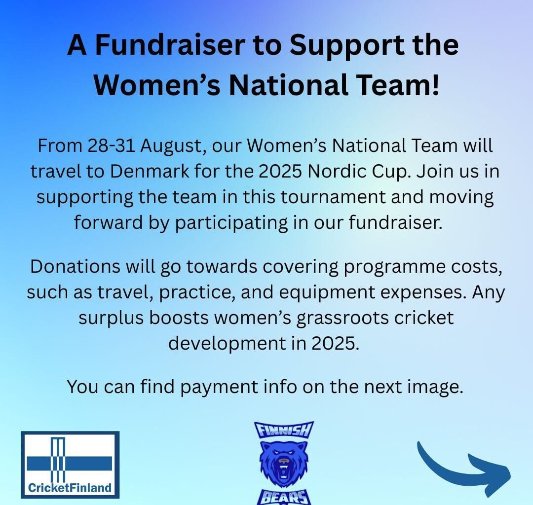 Support women's cricket in Finland 🏏🇫🇮