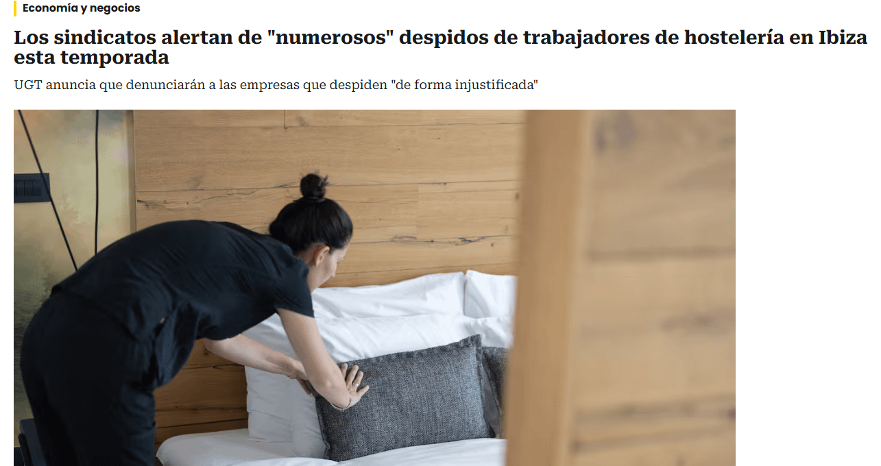 Despidos en plena temporada alta en Ibiza