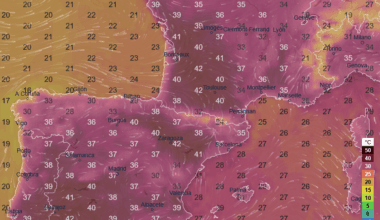 Southwest Europe right now – temperatures above 40 °C, the new standard for summer