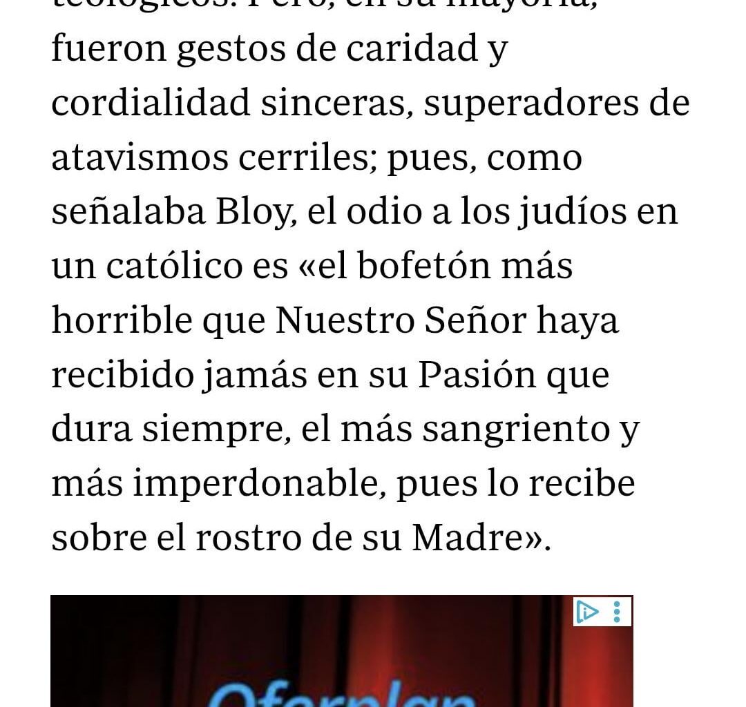 Como catolico, me entristece el antisemitismo que veo en otros hermanos