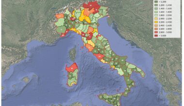 Prezzi immobili per €/m² nelle province italiane (dati aprile 2025)