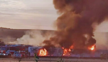 Bulgaria: Bulgaria: Freight Train Derails and Catches Fire Near Simeonovgrad