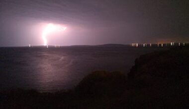 Some of the forked lightening visible from Ballybunion, Co. Kerry