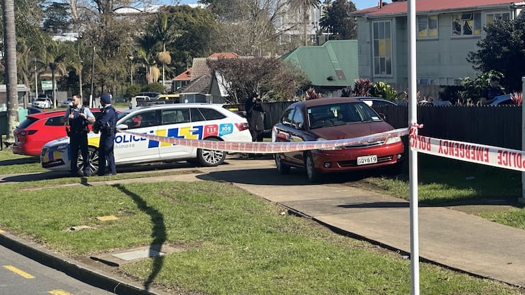 Police at the scene of the incident in Auckland's Ōtara.