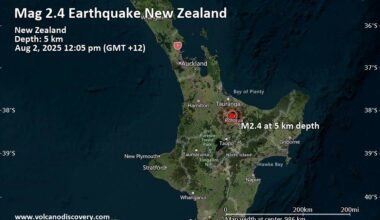 Magnitude 2.4 Earthquake Strikes Near Rotorua, Bay of Plenty, New Zealand