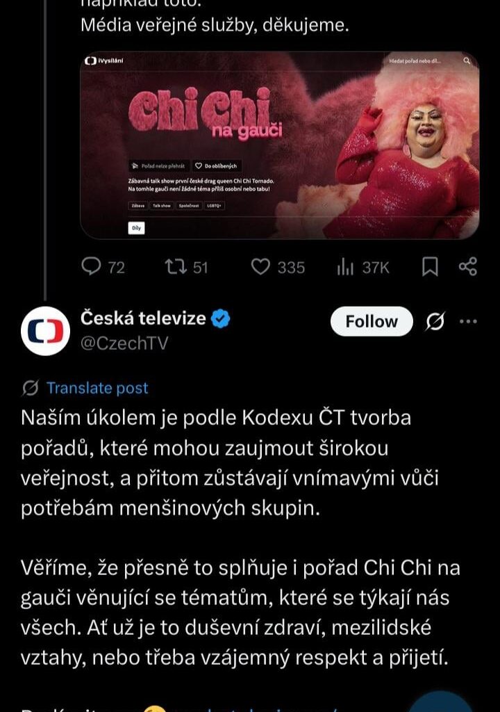 ČT má nový pořad s transvestitou