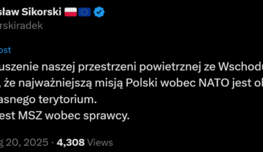 Government reaction to military drone crashing on Polish territory