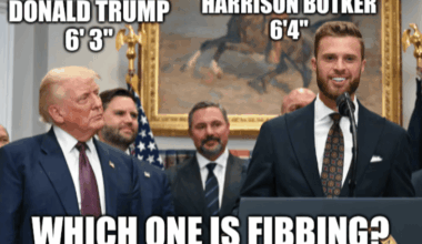 The medical report released by Trump’s physician in April put him at 6 foot 3 inches tall.