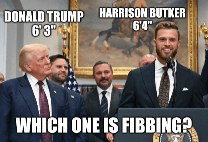 The medical report released by Trump’s physician in April put him at 6 foot 3 inches tall.