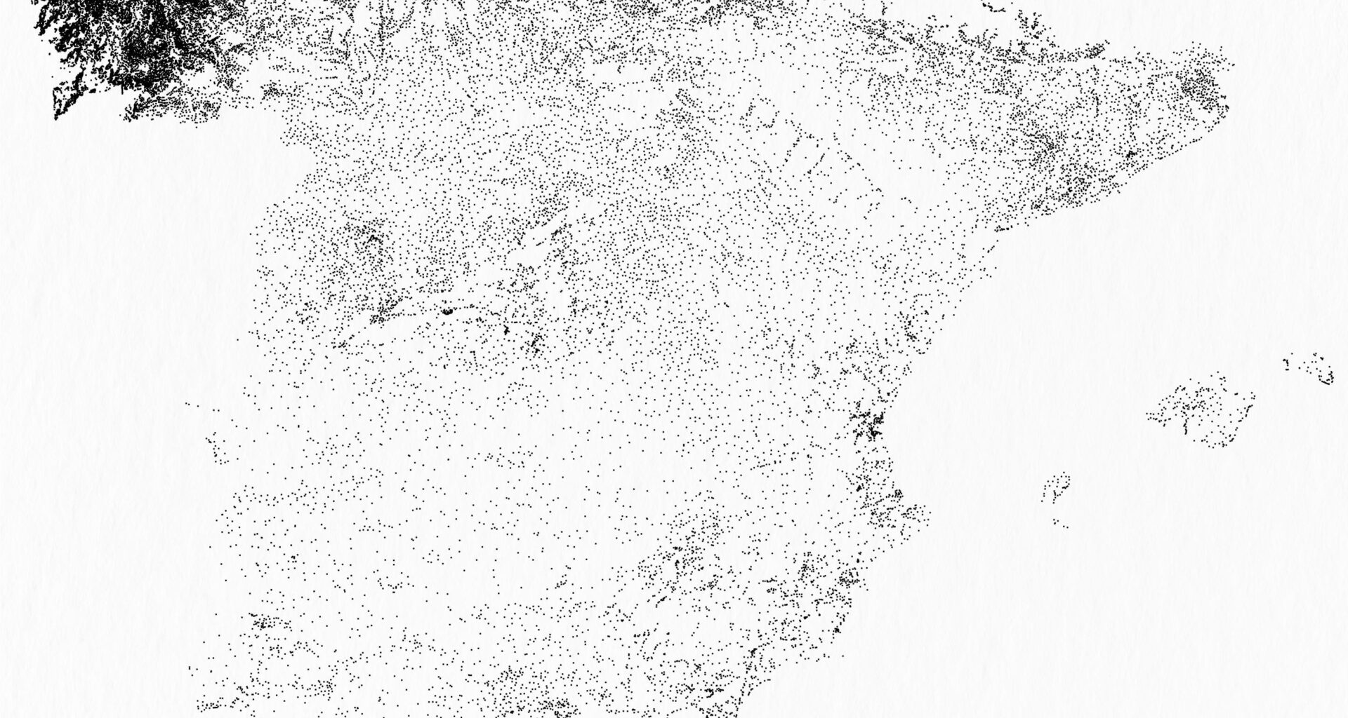 [OC] I visualized 52,323 populated places in European part of  Spain and accidentally uncovered a stunning demographic phenomenon.