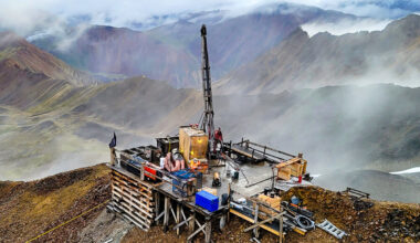 A%20drill%20tests%20for%20gold%20from%20atop%20a%20mountain%20ridge%20at%20the%20RPM%20deposit%20at%20Estelle%2E