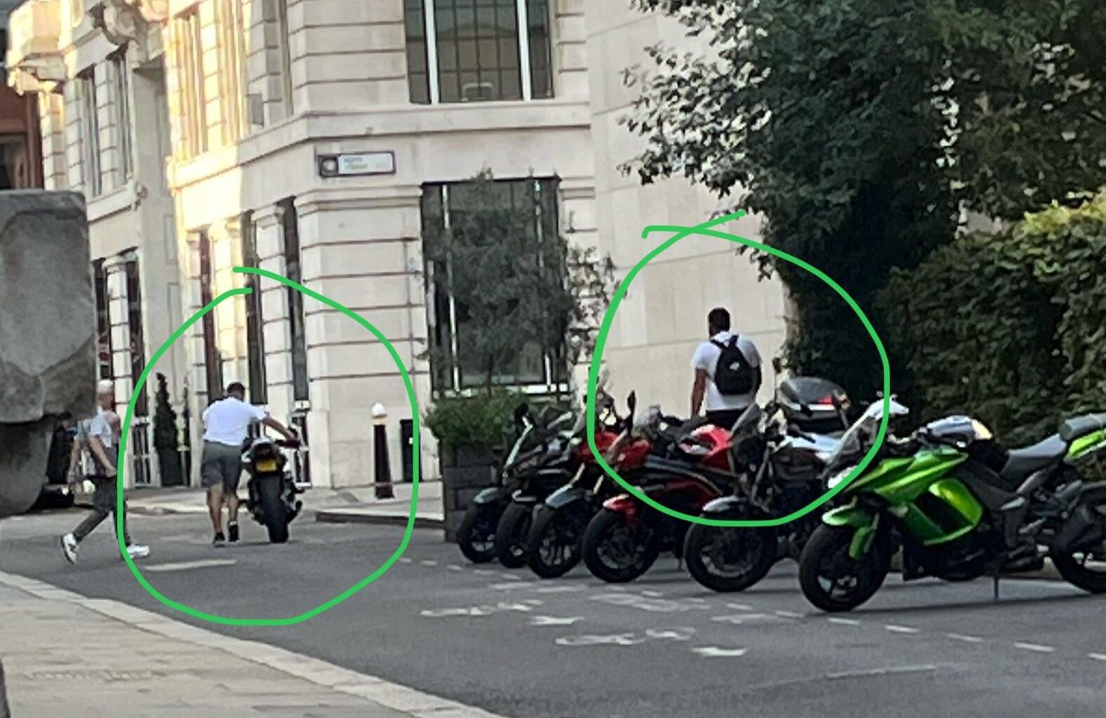 If your motorbike is S955 DJO, it’s just been nicked by these 2 off Trinity Square, sorry.