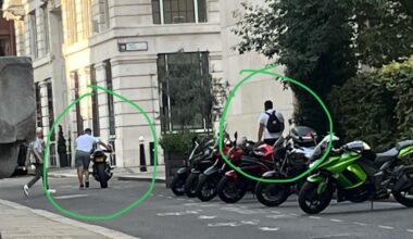If your motorbike is S955 DJO, it’s just been nicked by these 2 off Trinity Square, sorry.