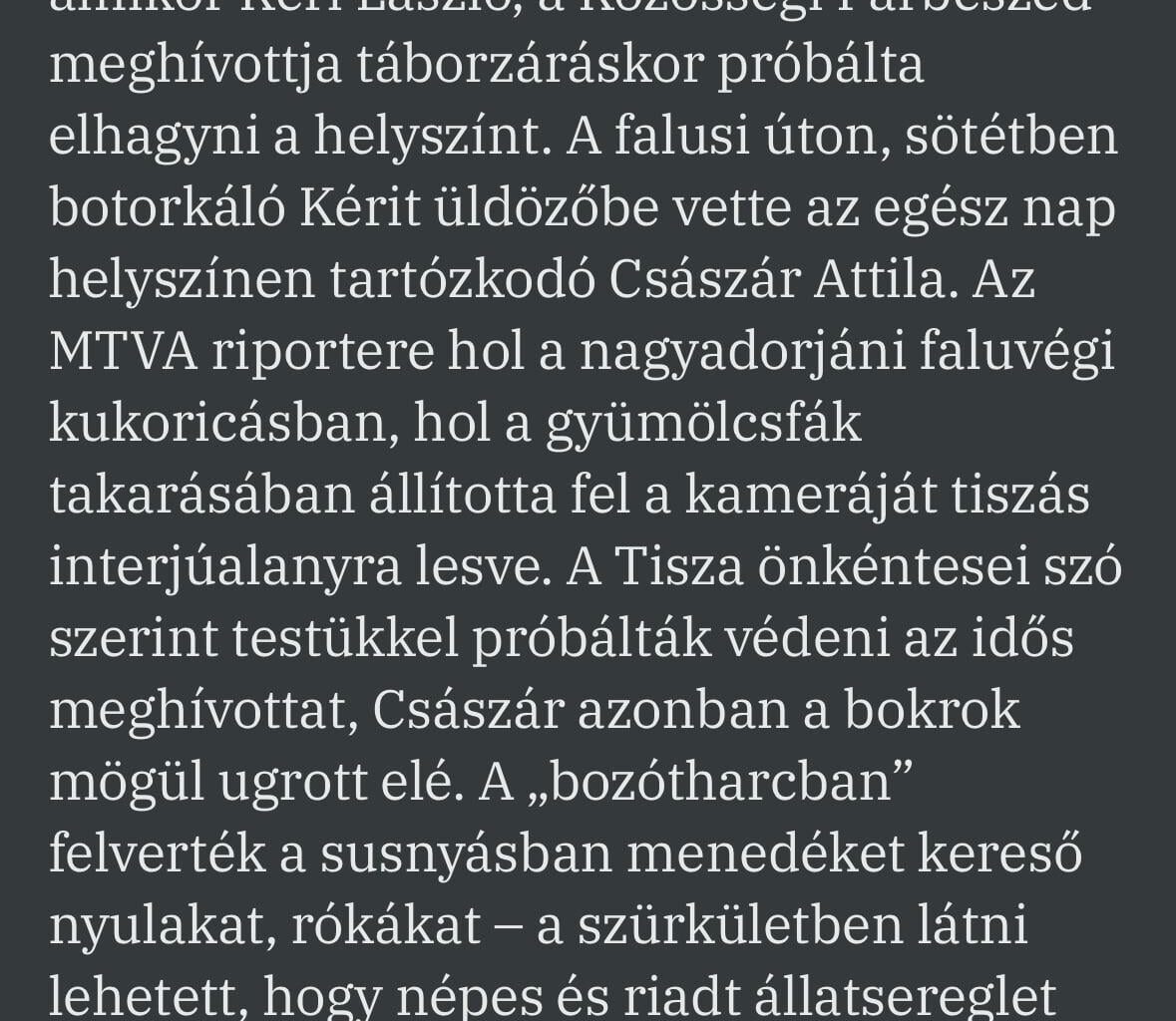 Részlet a HVG erdélyi Tisza-rendezvényről szóló beszámolójából