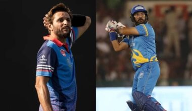Shahid Afridi (L), Yuvraj Singh (R)