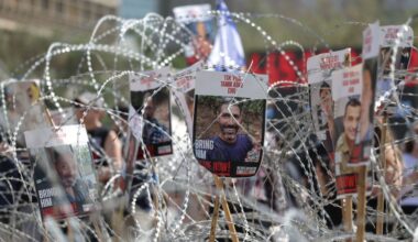 Israeli hostage families hold emergency protest after Gaza militants release new propaganda videos