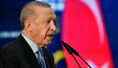 Turkey's President Recep Tayyip Erdogan delivers his speech at Malaysia - Turkiye Business Forum, during official visit to Malaysia.