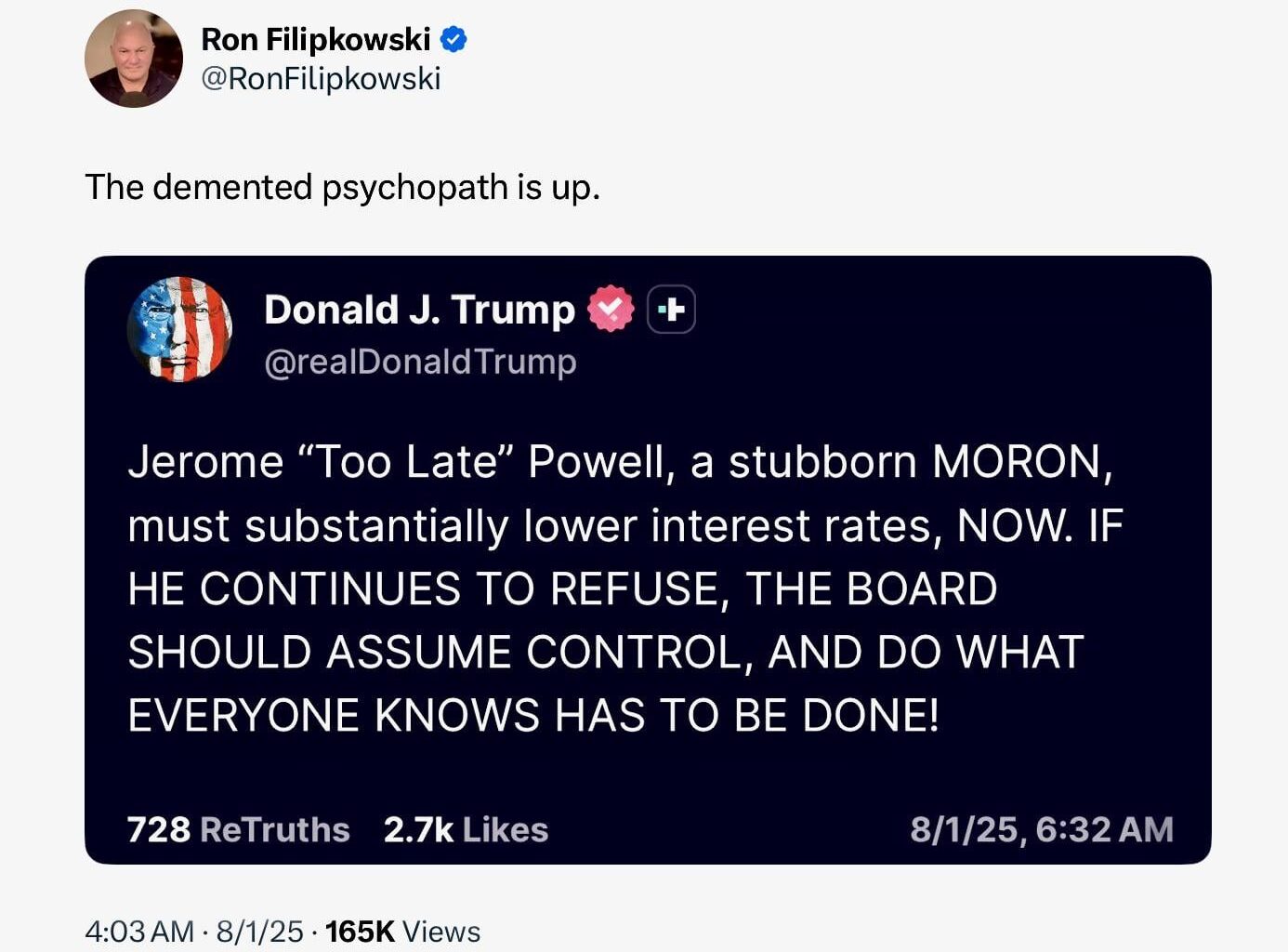 This “Too Late” Moron was nominated by Pussygrabus Pedo McFelon on November 2, 2017.