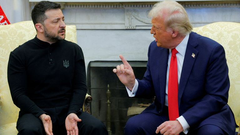 Mr Zelenskyy clashed with Mr Trump during his trip to Washington in February. Pic: Reuters