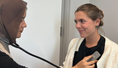 The AI stethoscope being used on a patient in London. Pic: PA