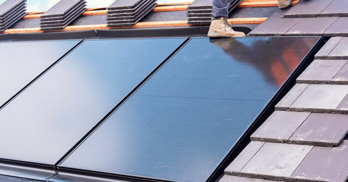 solar panels set in roof