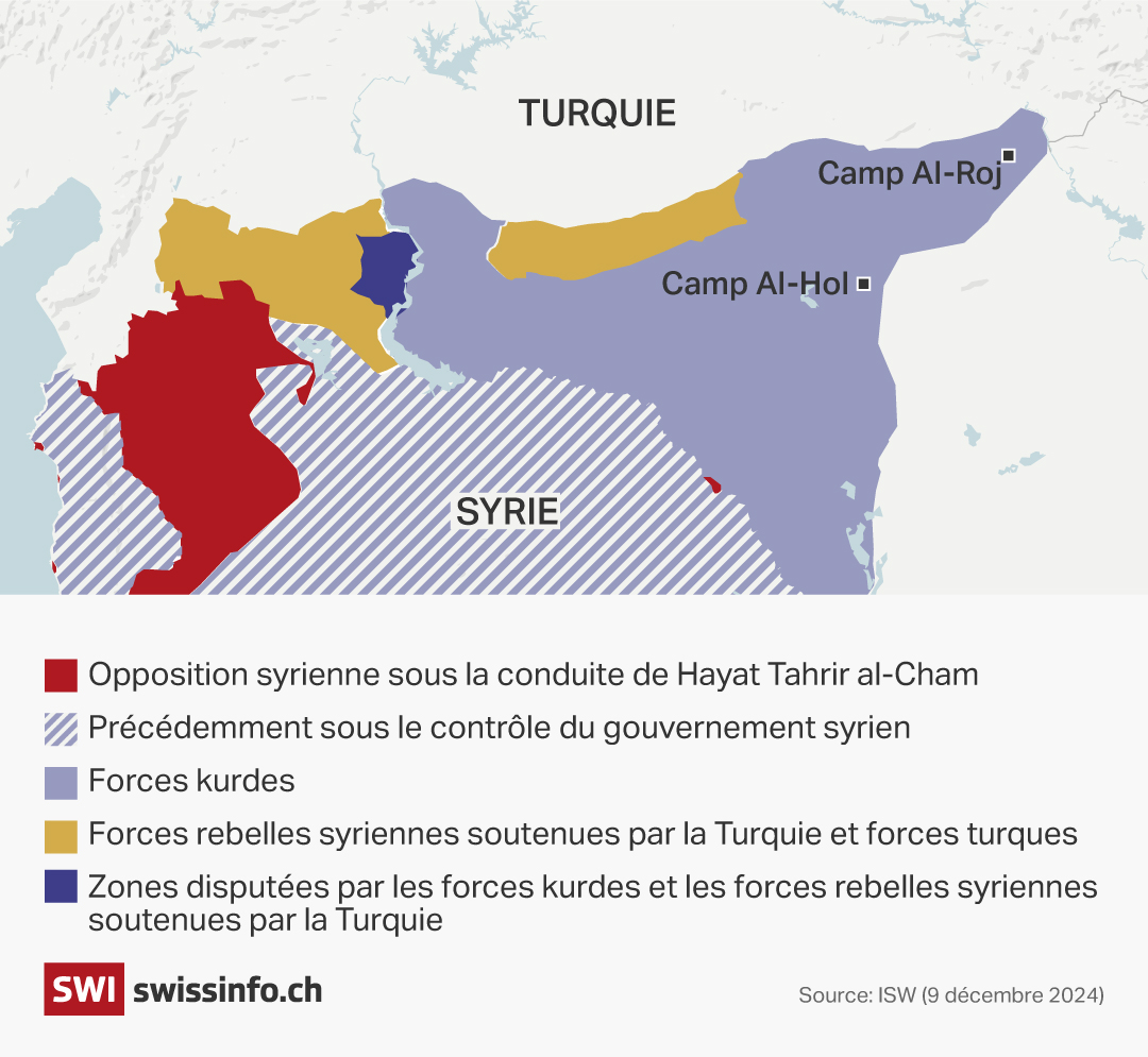 Carte des forces en Syrie