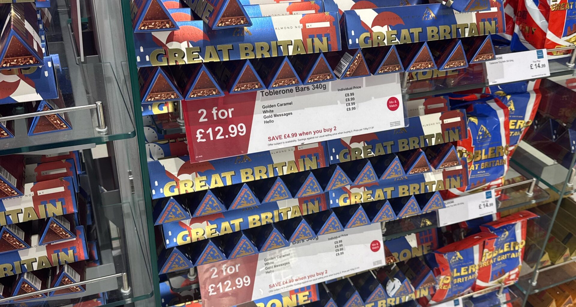 At ‘Duty Free’ and wondering - is anything as erratically priced as a large Toblerone?
